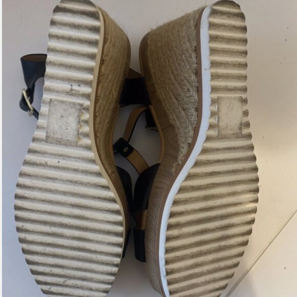 SODA Womens Black Ankle Strap Platform Wedge Espadrille Sandals - Picture 4 of 7